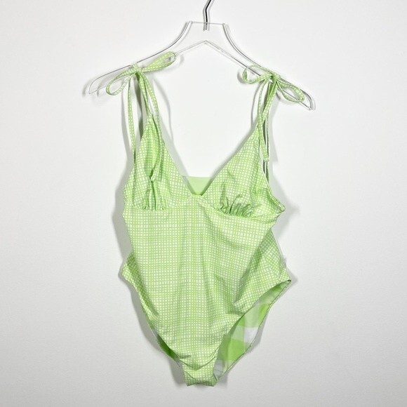 Solid and Striped Women's Size XL Olympia One Piece Reversible Swimsuit Green - Picture 3 of 11